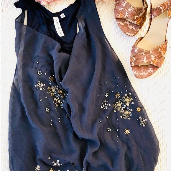 Robbi & Nikki Layered Sheer Top with Embroidery - Picture 2 of 7